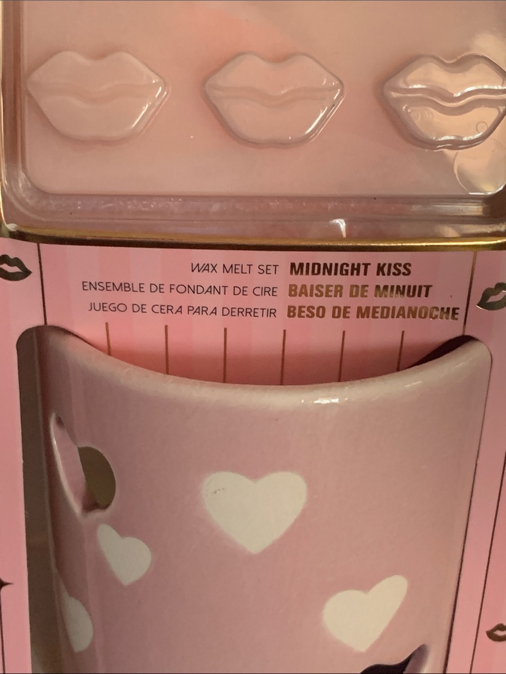 Pink Heart Wax Melt Warmer & Midnight Kiss Wax Melts